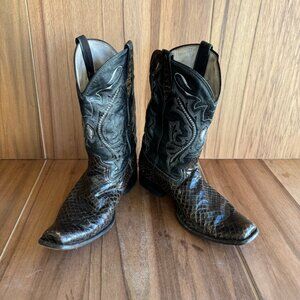 Custom made Western cowboy exotic leather boots size 8 1/2